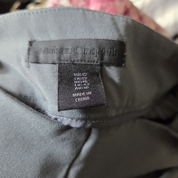 ⭐️Maison Cinqcent Gray High-Waisted Tie Pants Size 12 - Picture 4 of 4